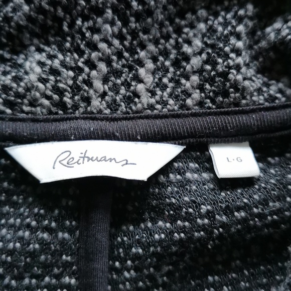 Twill blazer with faux leather embellishments (L) - Picture 2 of 8